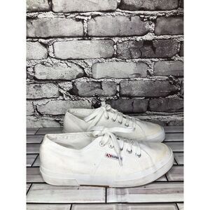 Superga White Canvas Fabric Lace Up Causal Sneakers Shoes Women sz 38EU/7.5M US